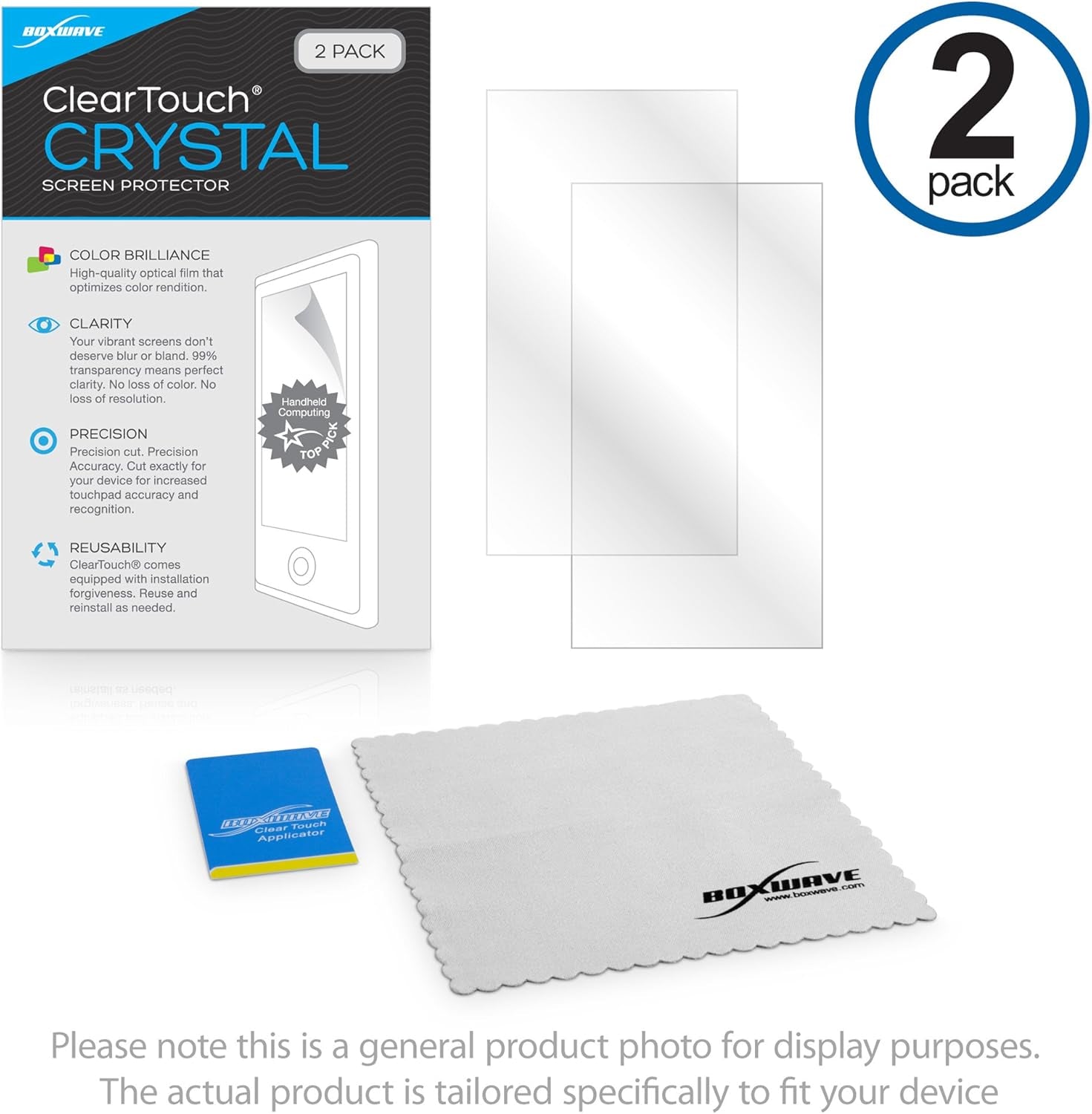 Screen Protector Compatible with Movado Connect - Cleartouch Crystal (2-Pack), HD Film Skin - Shields from Scratches for Movado Connect