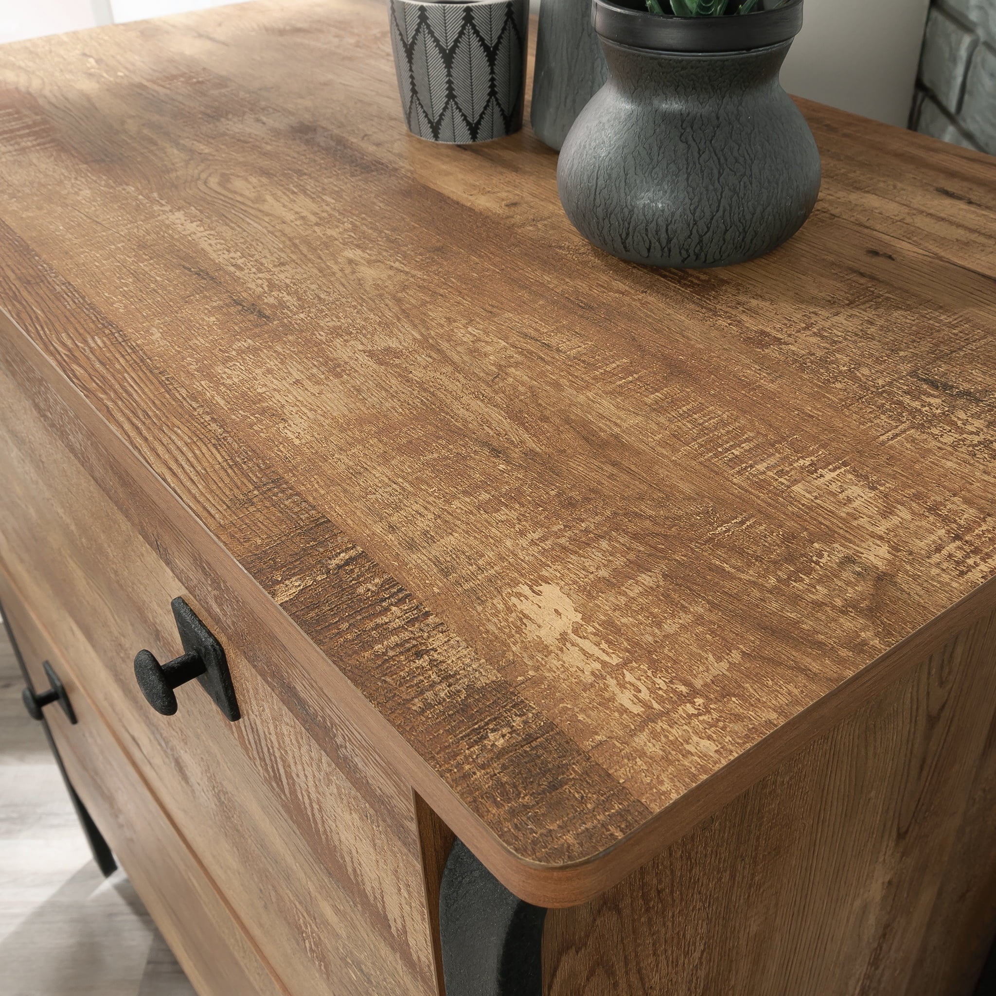 Station House 2-Drawer Lateral File Cabinet, Etched Oak Finish
