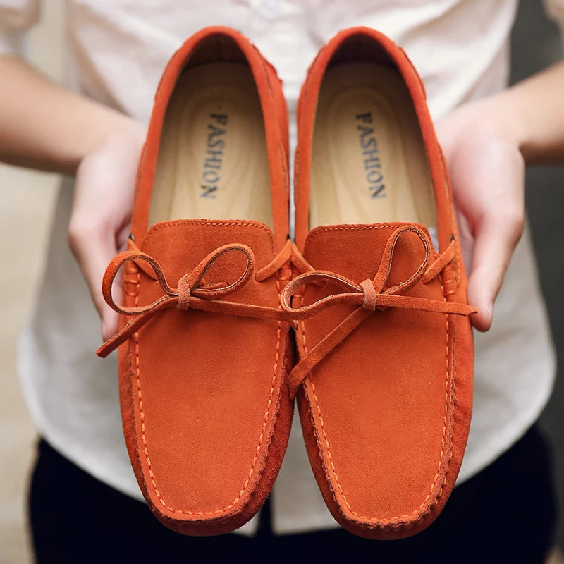 Fashion Men Shoes Genuine Leather Casual Summer Shoes Classic Mens Loafers Elegantes Slip on Men'S Flats plus Male Driving Shoes