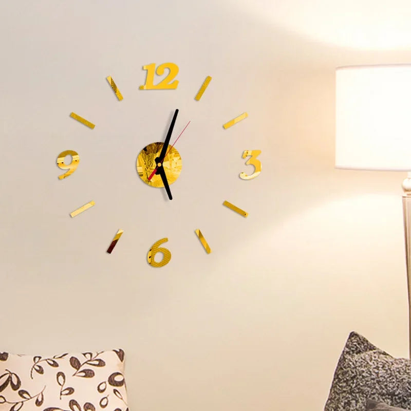3D Wall Clock Mirror Wall Stickers Fashion Living Room Quartz Watch DIY Home Decoration Wall Clocks Sticker Reloj De Pared