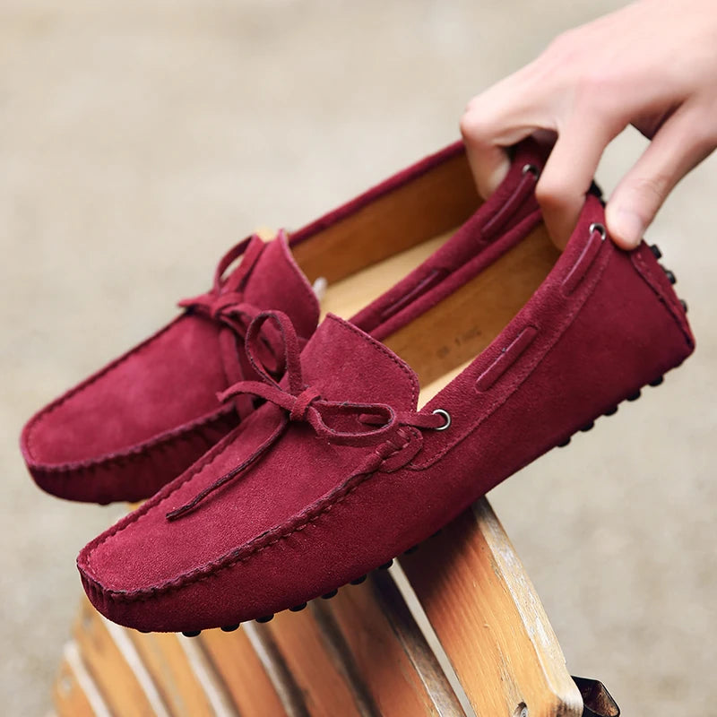 Fashion Men Shoes Genuine Leather Casual Summer Shoes Classic Mens Loafers Elegantes Slip on Men'S Flats plus Male Driving Shoes