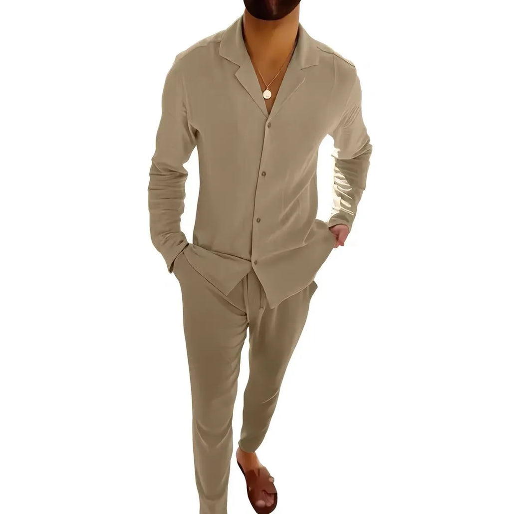 Conjunto De Lino Para Hombre - Elegante Y Confortable Para El Uso Diario ✨