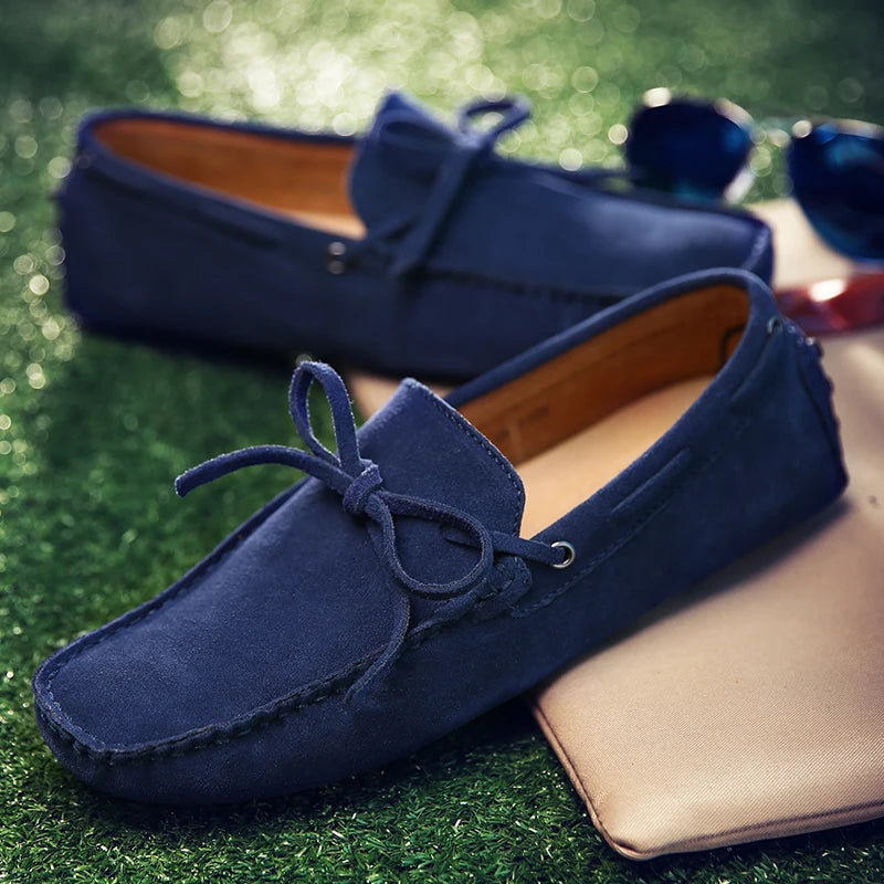 Fashion Men Shoes Genuine Leather Casual Summer Shoes Classic Mens Loafers Elegantes Slip on Men'S Flats plus Male Driving Shoes
