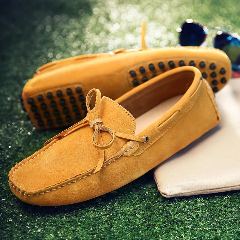 Fashion Men Shoes Genuine Leather Casual Summer Shoes Classic Mens Loafers Elegantes Slip on Men'S Flats plus Male Driving Shoes