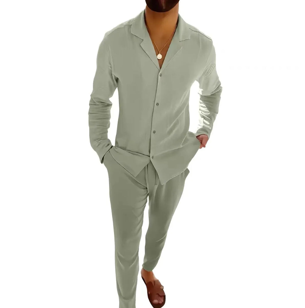 Conjunto De Lino Para Hombre - Elegante Y Confortable Para El Uso Diario ✨