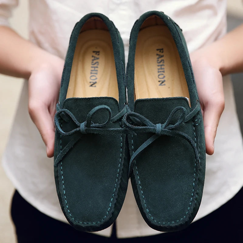 Fashion Men Shoes Genuine Leather Casual Summer Shoes Classic Mens Loafers Elegantes Slip on Men'S Flats plus Male Driving Shoes