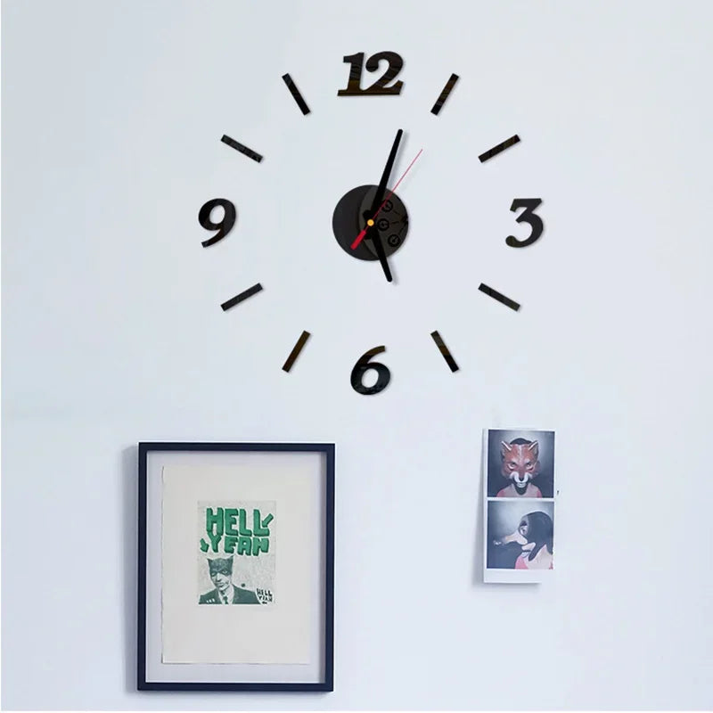3D Wall Clock Mirror Wall Stickers Fashion Living Room Quartz Watch DIY Home Decoration Wall Clocks Sticker Reloj De Pared