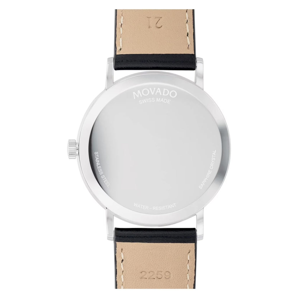 Signature Museum 0607589 Black Dial Black Leather 40MM Silver Case Strap Men'S Watch