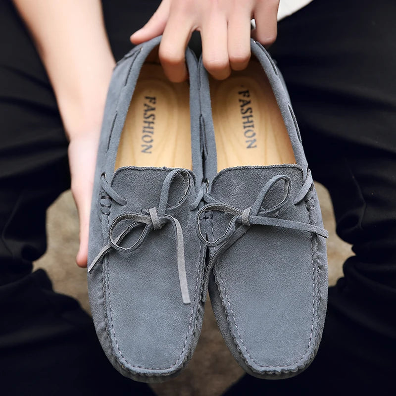Fashion Men Shoes Genuine Leather Casual Summer Shoes Classic Mens Loafers Elegantes Slip on Men'S Flats plus Male Driving Shoes