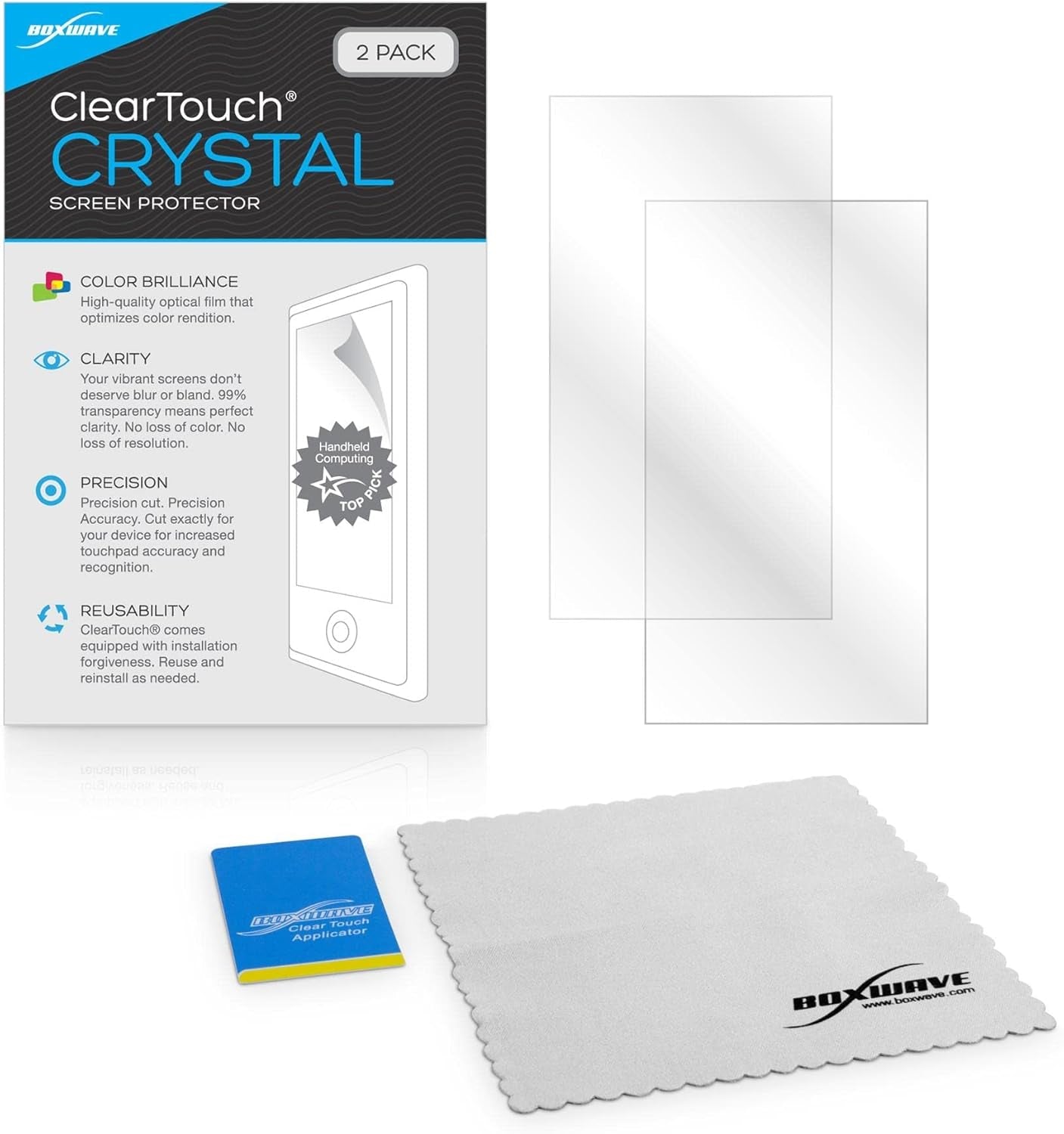 Screen Protector Compatible with Movado Connect - Cleartouch Crystal (2-Pack), HD Film Skin - Shields from Scratches for Movado Connect