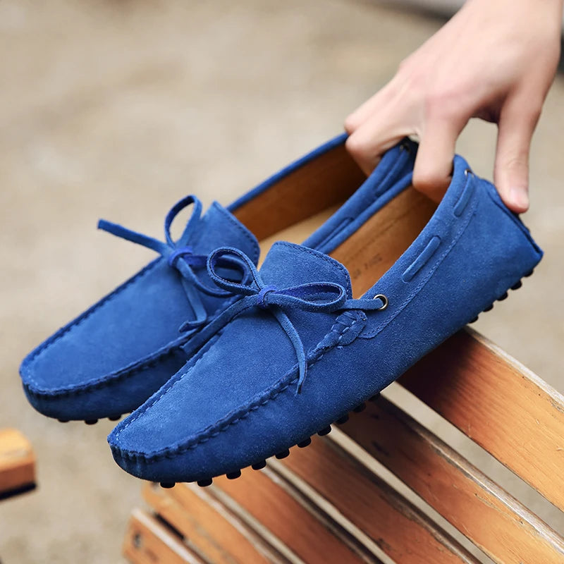 Fashion Men Shoes Genuine Leather Casual Summer Shoes Classic Mens Loafers Elegantes Slip on Men'S Flats plus Male Driving Shoes