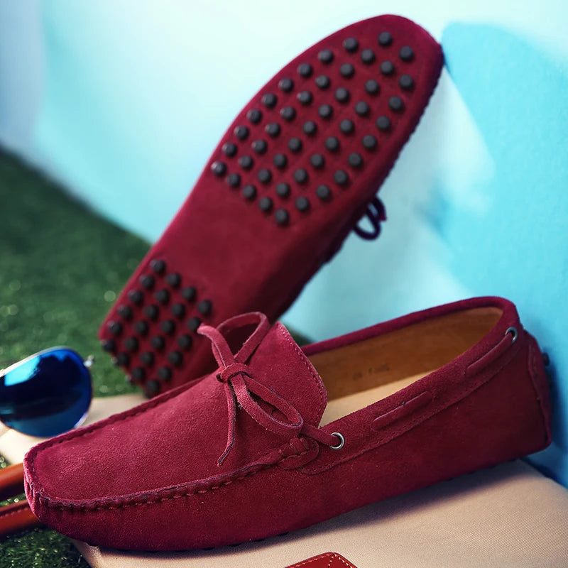 Fashion Men Shoes Genuine Leather Casual Summer Shoes Classic Mens Loafers Elegantes Slip on Men'S Flats plus Male Driving Shoes