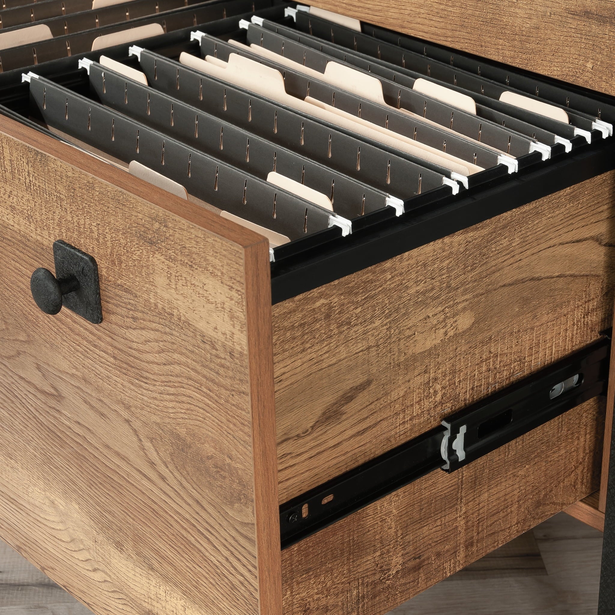 Station House 2-Drawer Lateral File Cabinet, Etched Oak Finish