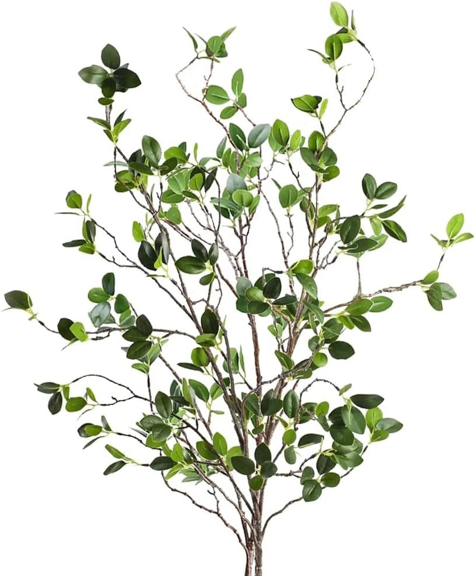 Artificial Plant, 3Pcs 43.3 Inch Faux Greenery Stems Fake Tree Branches Ficus Twig Leaves for Vase Filler Shop Garden Office Home Decoration