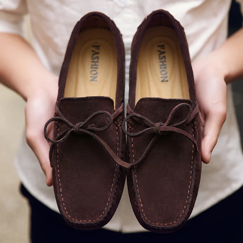Fashion Men Shoes Genuine Leather Casual Summer Shoes Classic Mens Loafers Elegantes Slip on Men'S Flats plus Male Driving Shoes