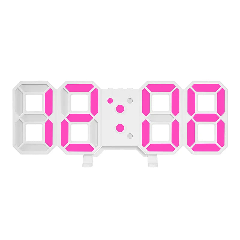 3D LED Wall Clock Modern Design Digital Table Clock Alarm Nightlight Saat Reloj De Pared Watch for Home Living Room Decoration