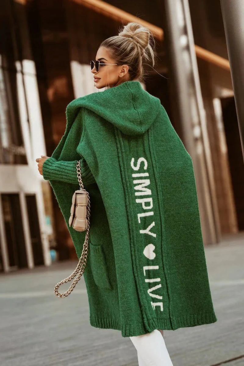 Cárdigan Mujer Largo Con Capucha | Cálido Y Confortable