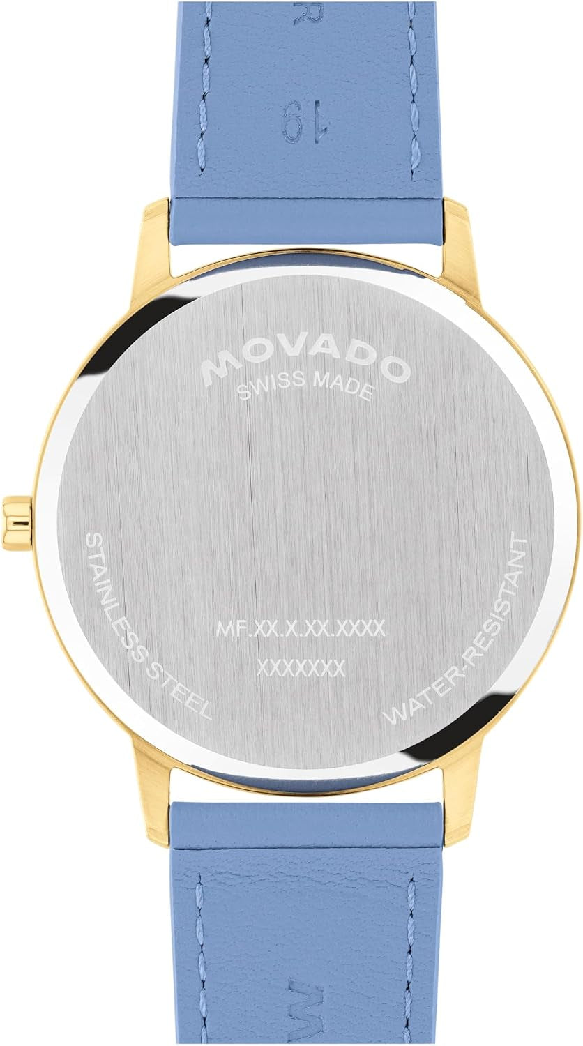 Movado Face Men’S Quartz Watch – 39Mm round Case, Leather Strap – Gift for Him